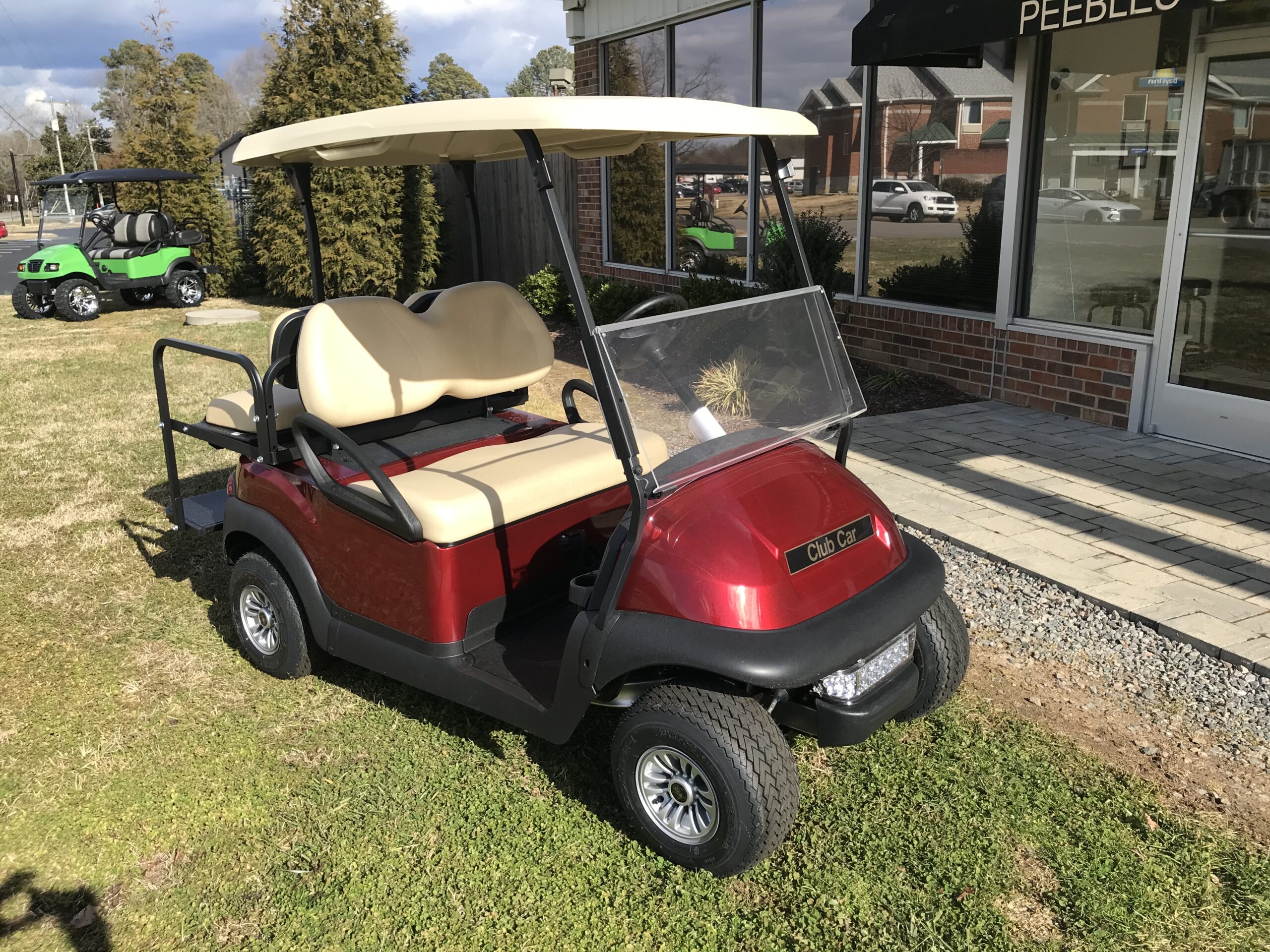 2021 Club Car Electric 4 Passenger Golf Car Candy Apple Red Peebles Golf Cars