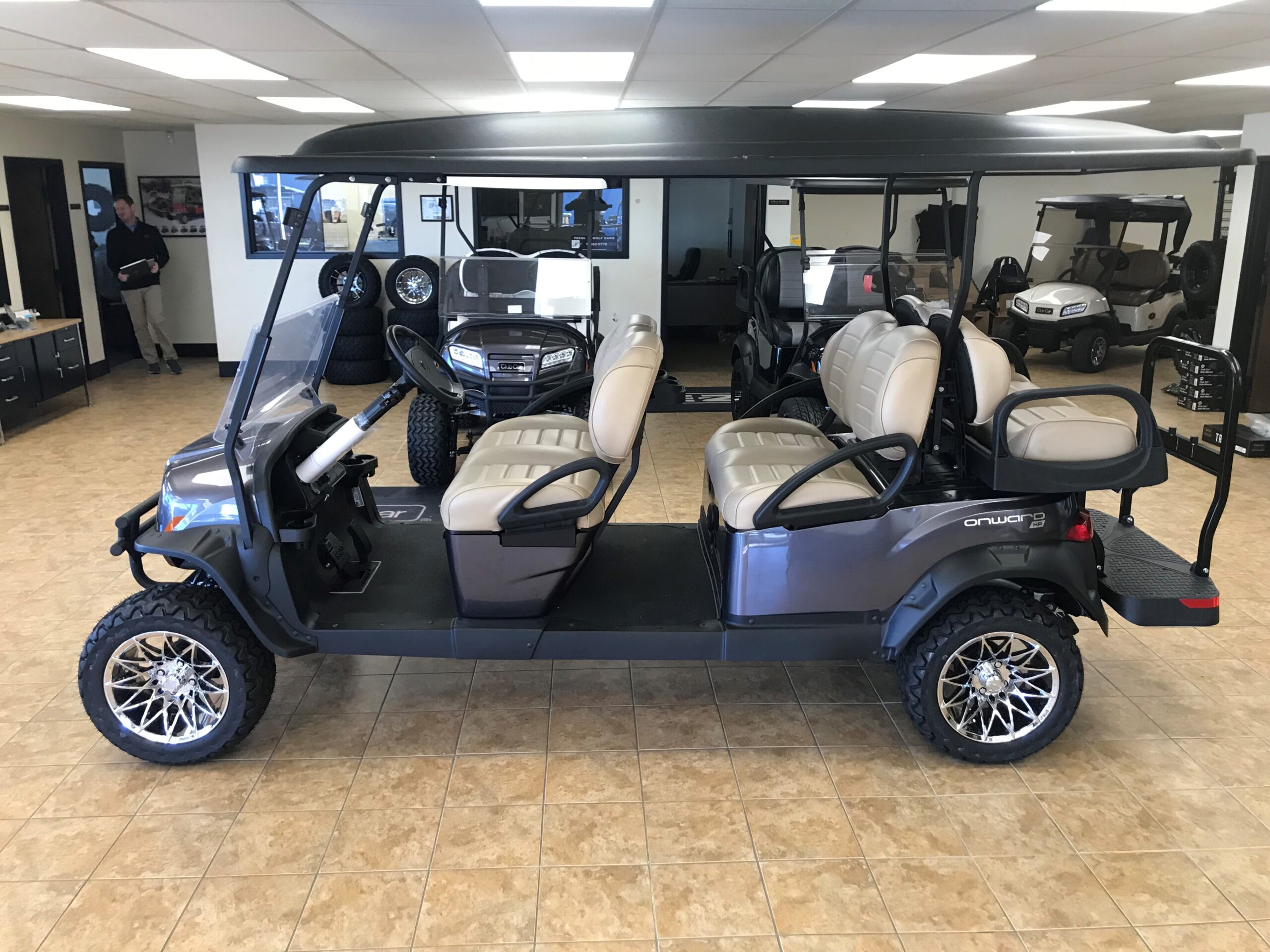 2022 Club Car 6-Passenger Lifted Electric Golf Car- Midnight Silver ...