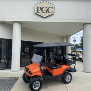 2020 Club Car 4-pass Lifted Electric Golf Car- Orange Phantom
