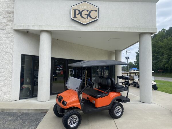 2020 Club Car 4-pass Lifted Electric Golf Car- Orange Phantom